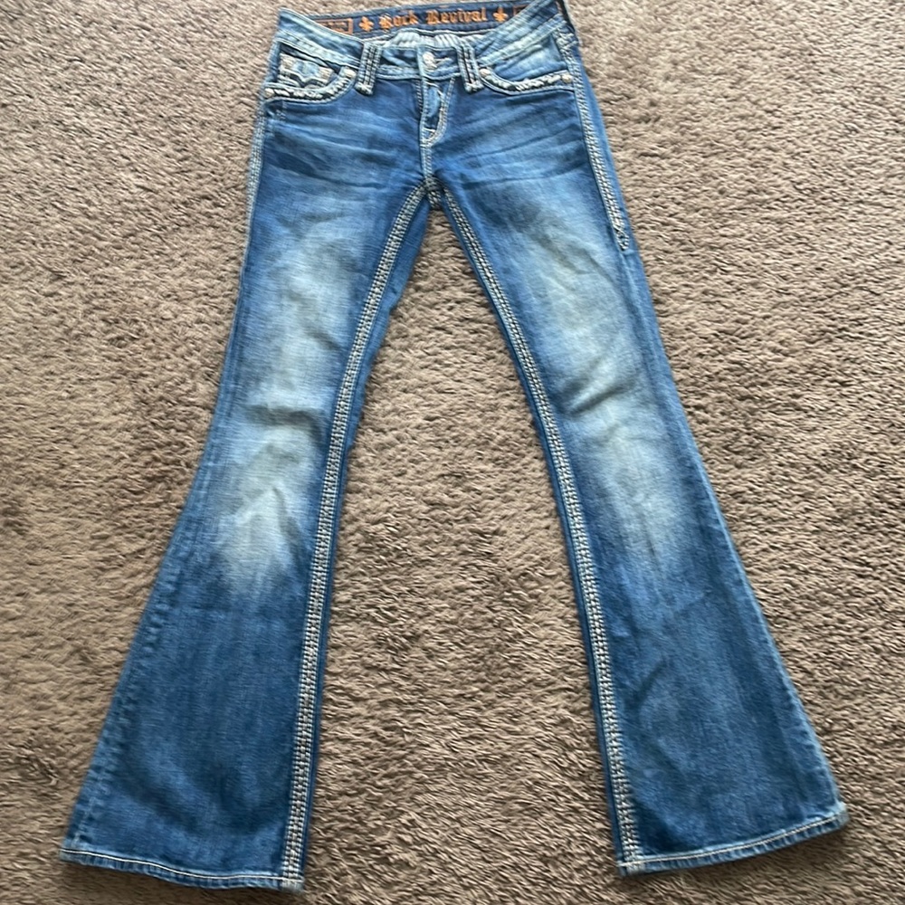 Womens Rock Revival Flare jeans